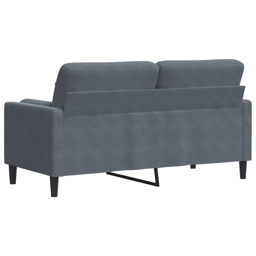 Divano a 2 Posti con Cuscini Grigio Scuro 140 cm in Velluto