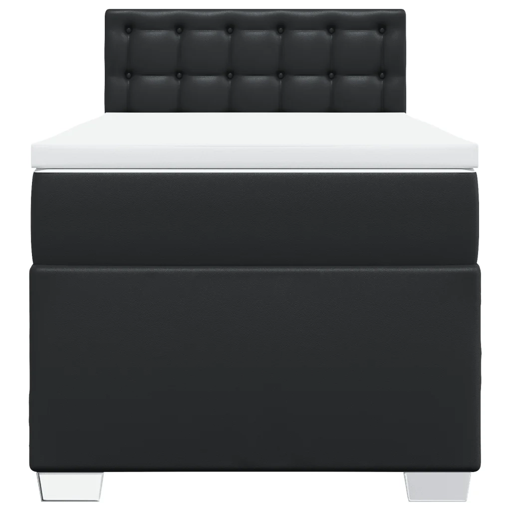 Giroletto a Molle con Materasso Nero 100x200 cm in Similpelle 3286108