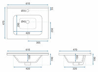 Set Di Mobili Da Bagno Con Lavabo Mario 60cm Grey