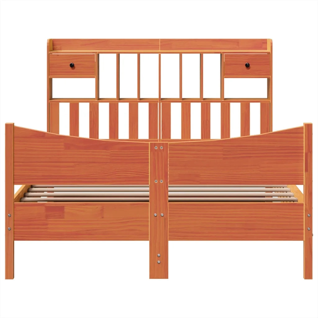 Giroletto senza Materasso Marrone Cera 160x200 cm Legno di Pino