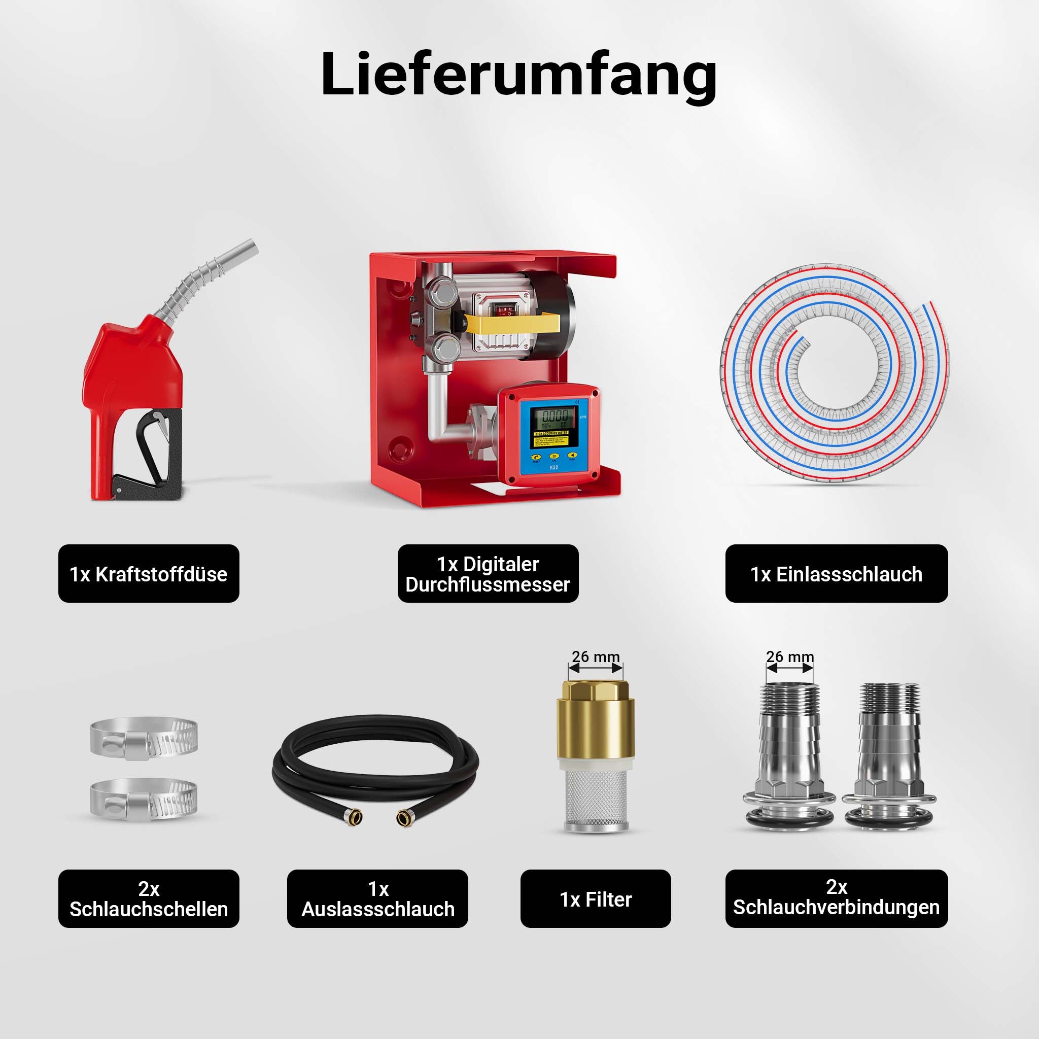 Mini distributore diesel gasolio con pompa autoadescante 230V 550W 60 l/min e pistola erogatrice