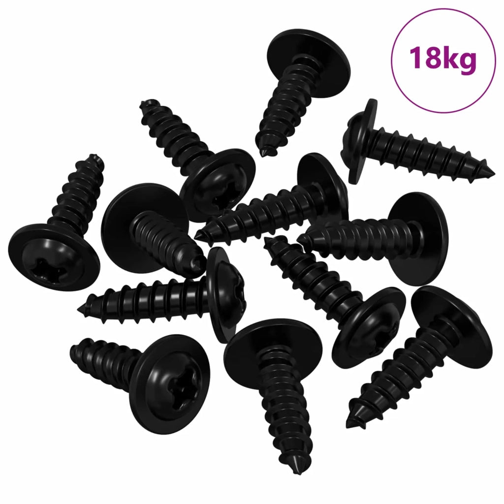 Chiodo autofilettante 16364 pcs Nero 3,5 x 12 mm Ferro
