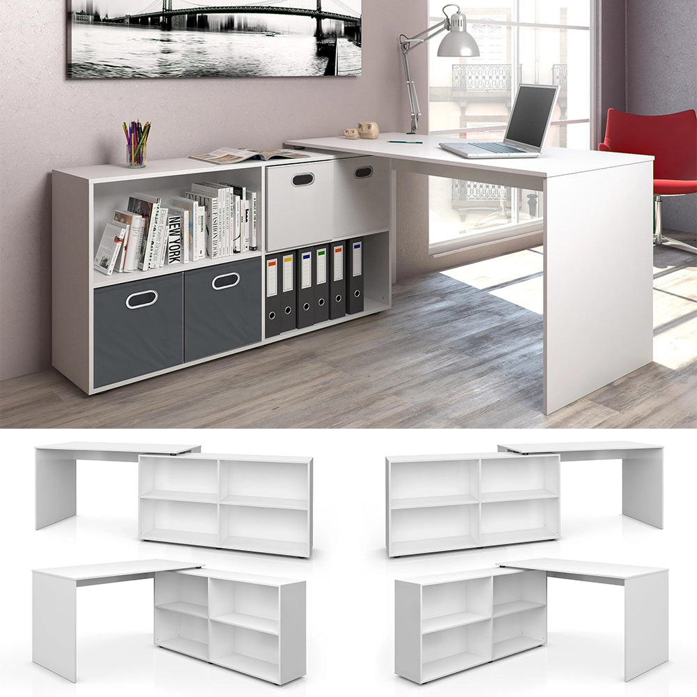 Vicco Scrivania angolare Bianco 137 x 60 cm