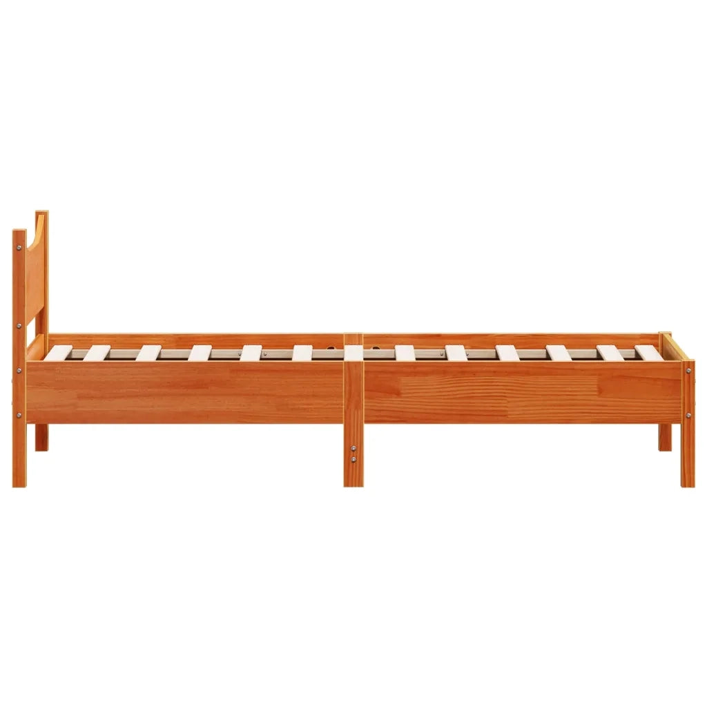 Letto senza Materasso Marrone Cera 90x190 cm in Legno di Pino 844756