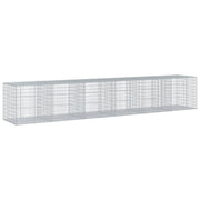 Gabbione recinto a gabbia muro di contenimento con coperchio 600 x 100 x 100 cm ferro zincato argento 02_0040179