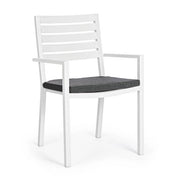 Set di 4 Sedie da Esterno in Alluminio con Braccioli e Cuscino - HEAVENLY