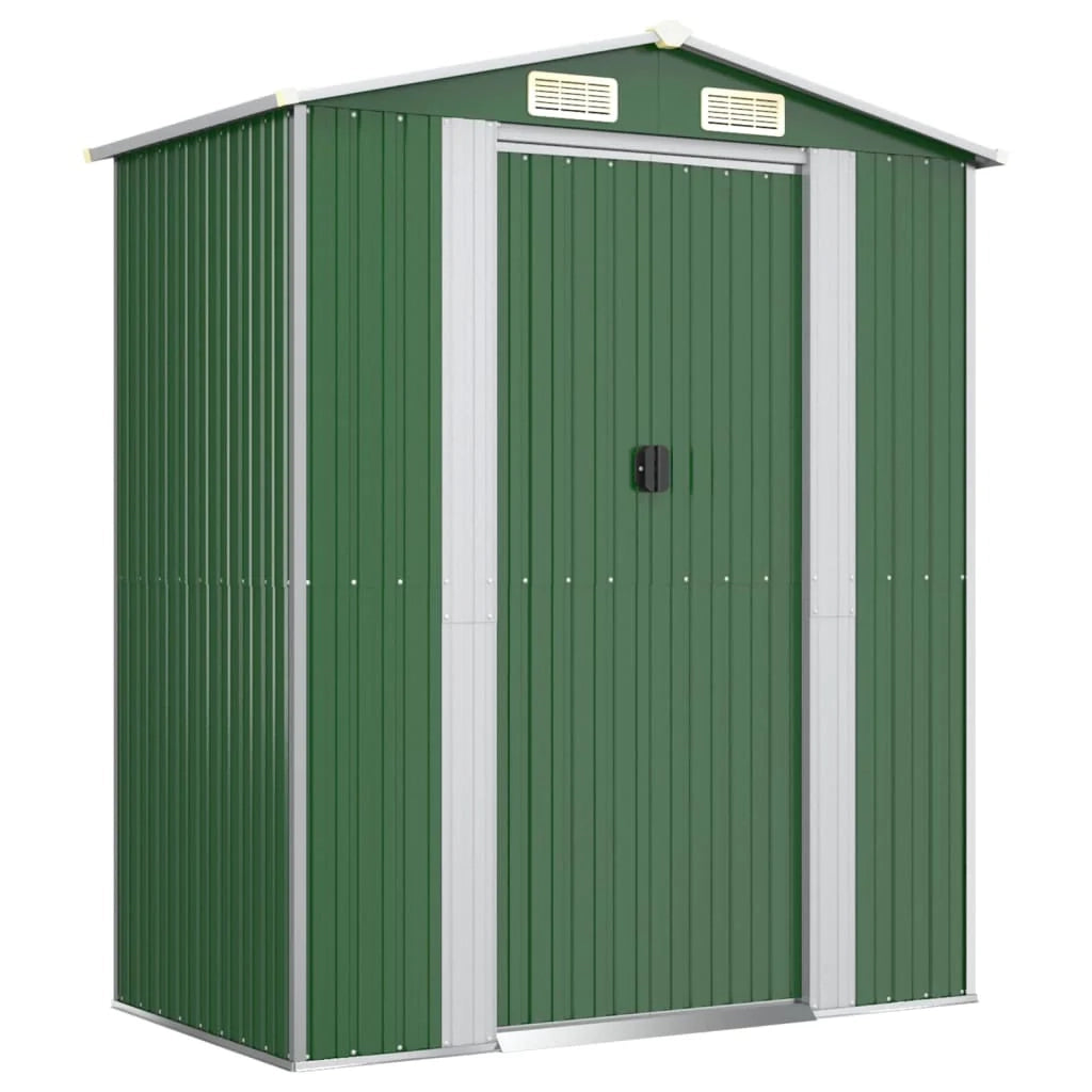 Casetta da giardino cabina ripostiglio casetta da esterno robusta casetta per attrezzi 192 x 108 x 223 cm acciaio zincato verde 02_0022359