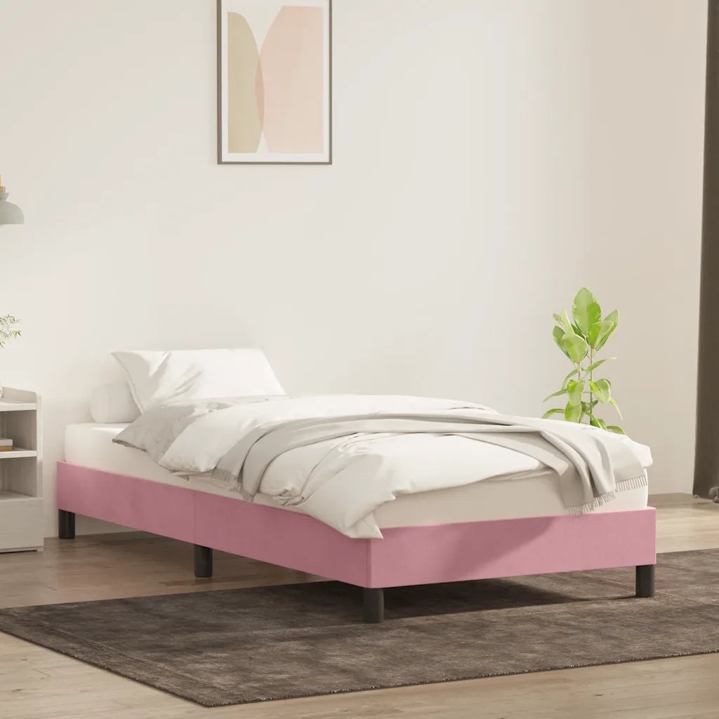 vidaXL Giroletto senza Materasso Rosa 100x210 cm in Velluto