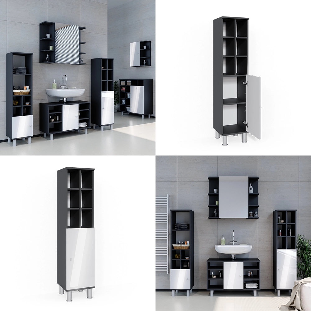 Mobiletto bagno Fynn Bianco lucido 30 x 130.6 cm porta grande Vicco