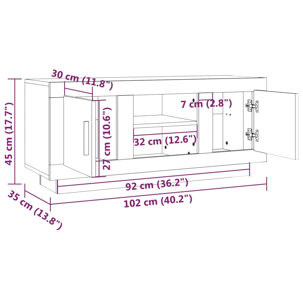 Mobile Porta TV Grigio Cemento 102x35x45cm in Legno Multistrato 811794