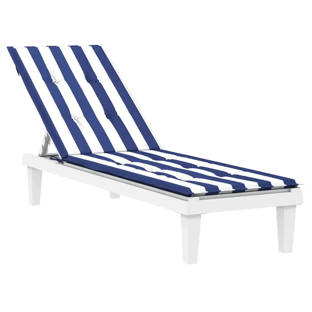 Cuscino per Sedia Sdraio a Strisce Bianche e Blu Tessuto Oxfordcod mxl 70330