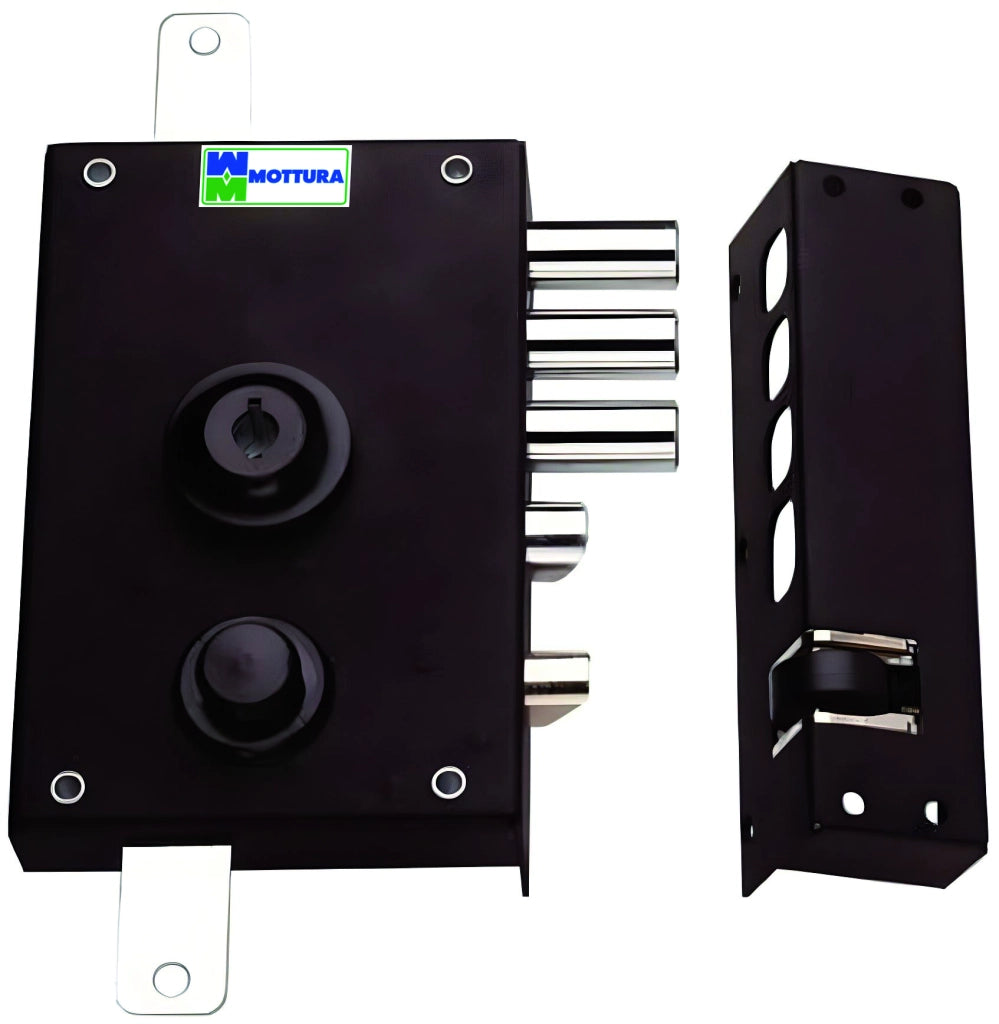 Mottura ELETTROSERRATURA TRIPLICE DA APPLICARE CON SCROCCO Art. 30.E30 E.mm. 63 Dx
