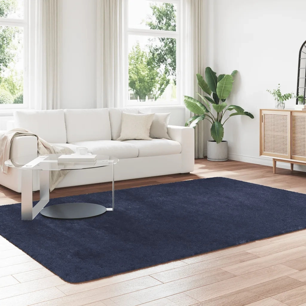 Tappeto Shaggy a Pelo Lungo NAVARRA Blu Marino 200x290 cm 4102851
