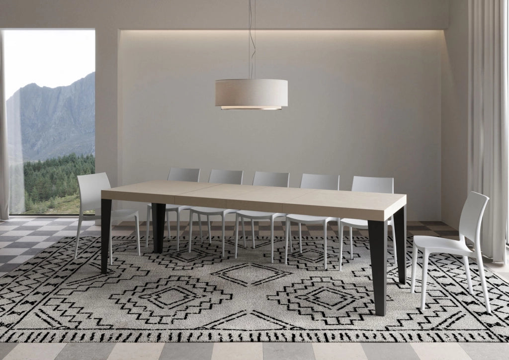 Tavolo allungabile 90x160/264 cm Flaris Premium Tortora gambe antracite