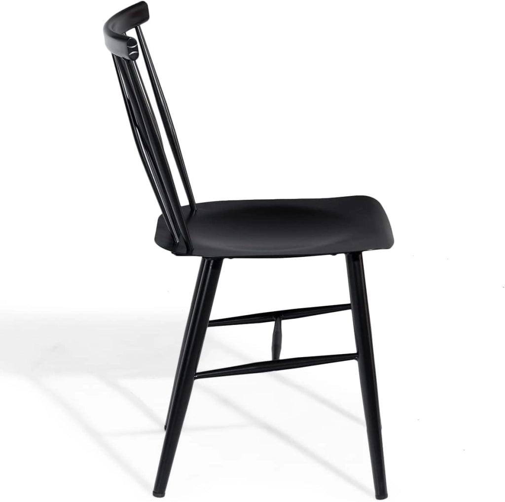 Set di 2 Sedie da Sala Pranzo, Sedie Senza Braccioli da Interno ed Esterno con Altezza della Seduta 43,5 CM e Schienale a Doppia X, 2 Sedie da Cucina, Salotto e Sala da Pranzo