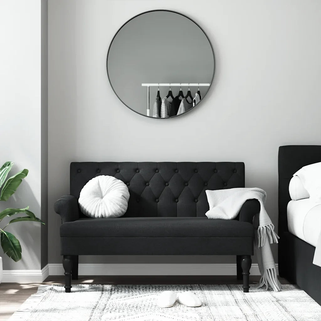 Panca con schienale nera 120x62x75,5 cm in tessuto CFW3991740
