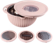 Vergere con Set di Miscelazione - Acciaio Inossidabile - Setaccio Rotativo - Attrezzi da Taglio - Antiscivolo - Ideale per Verdure e Frutta
