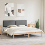 Letto con Testiera Rivestita Grigio scuro 180 x 200 cm 877820