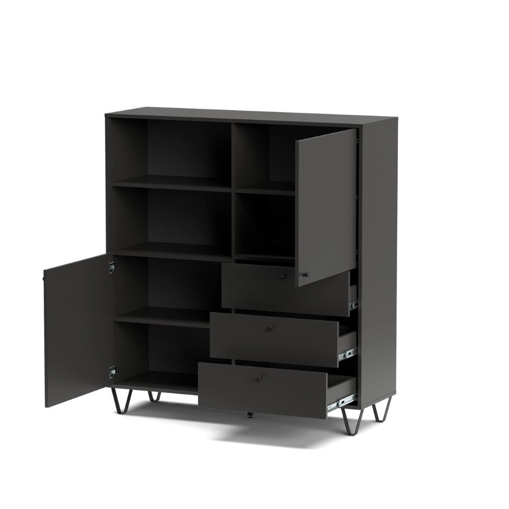 Credenza antracite 123.6x40x135.2 cm