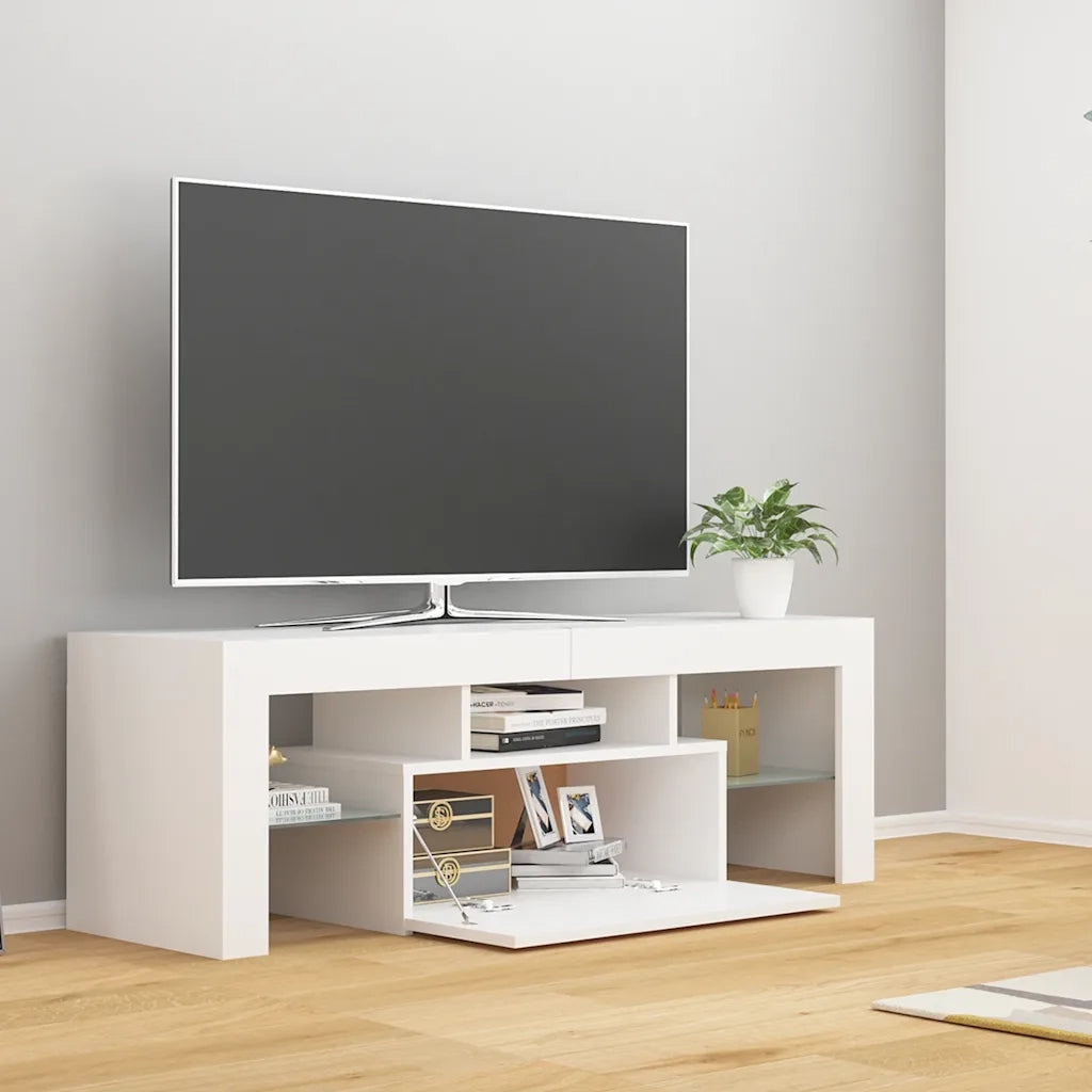 Mobile Porta TV con Luci LED Bianco 120x35x40 cm 804346