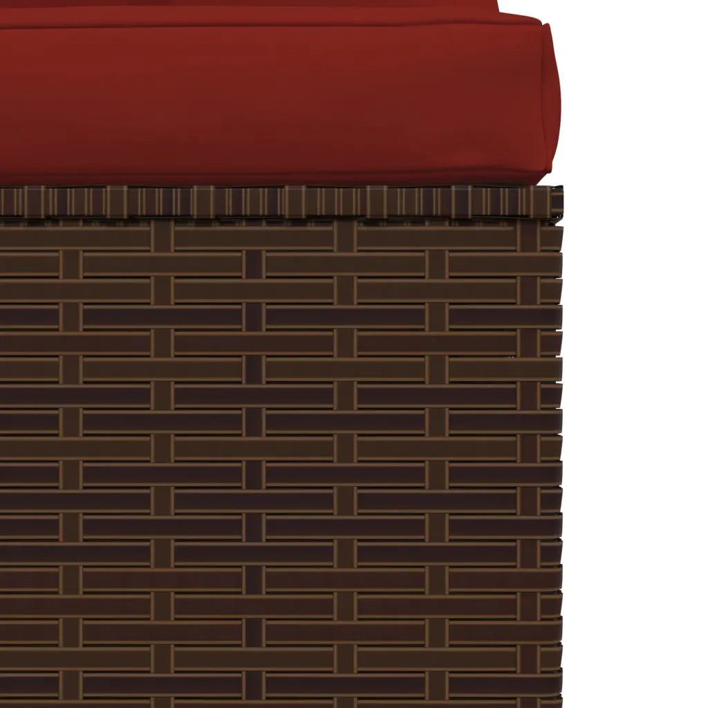 Set Divani da Giardino 4 pz con Cuscini in Polyrattan Marrone cod mxl 41615