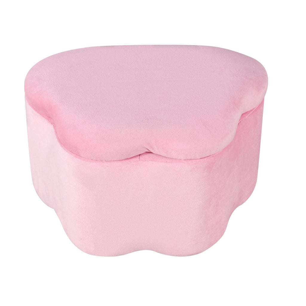 Letto Singolo 90x200 cm; con 2 bauli; LED e orecchie pieghevoli - in velluto rosa