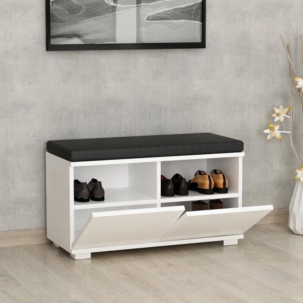 Scarpiera in legno "Drago" - 80 x 35 x 42 cm - Bianco