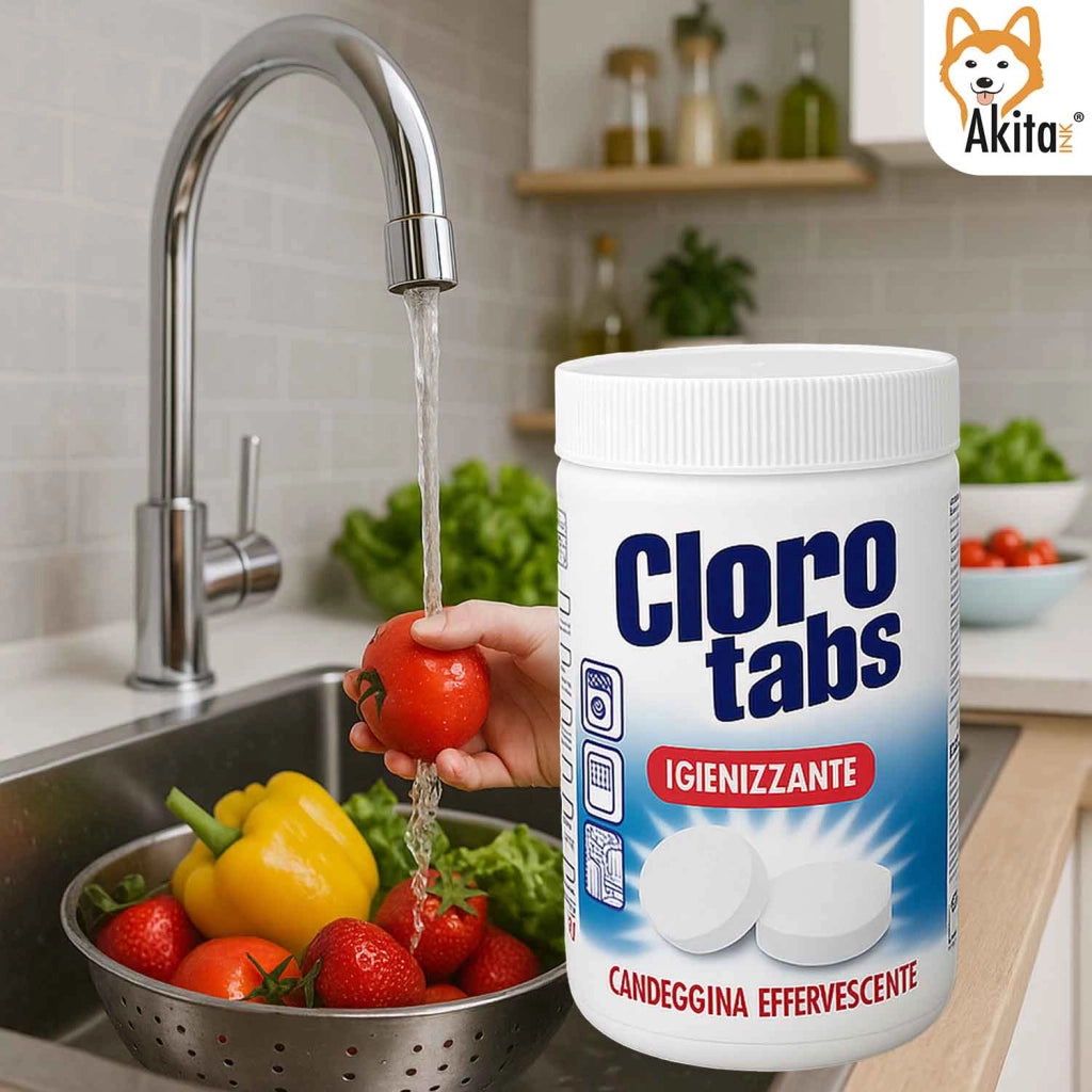 Akitaink Cloro Tabs 1kg Pastiglie Multiuso Candeggina