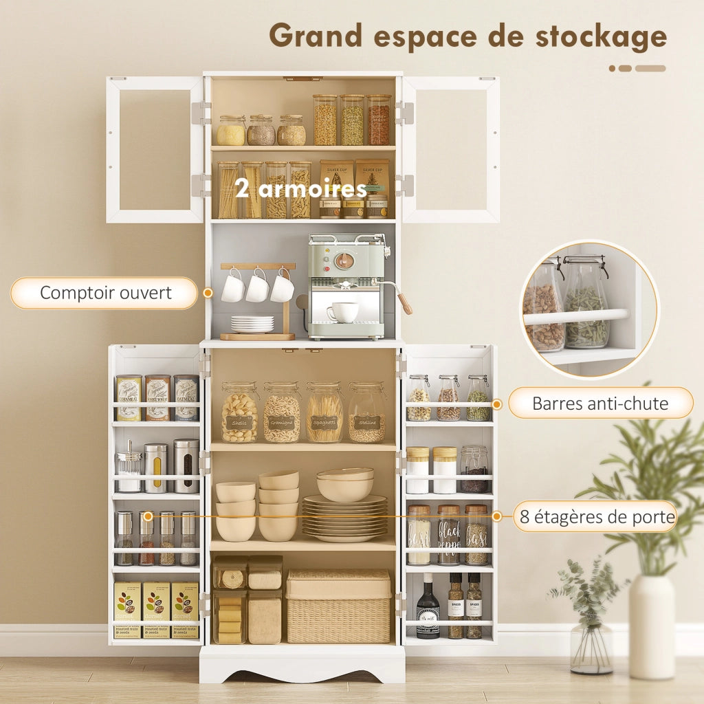 Armadio da cucina con ripiani e ante ¨C zephmum ¨C bianco 60x39.5x179.6 cm
