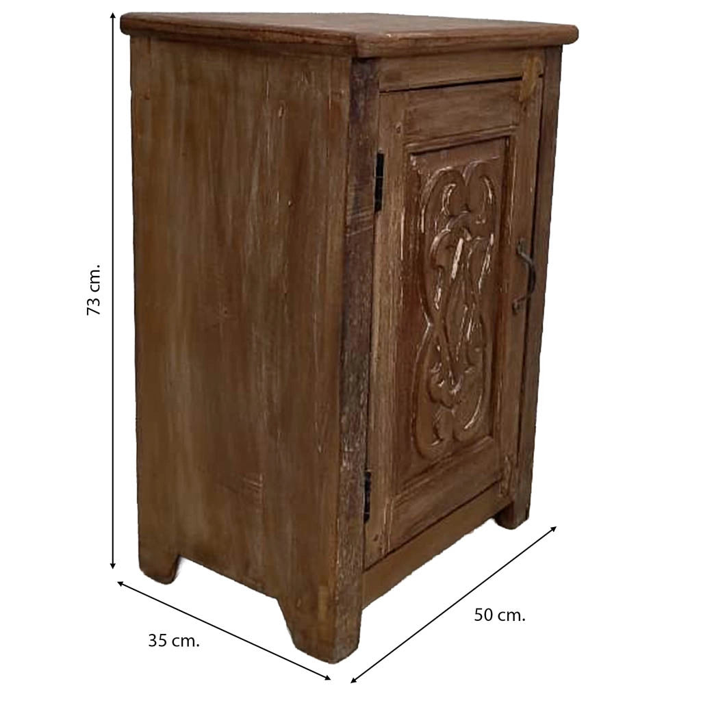 Comodino in legno fatto a mano50x35x73h cm