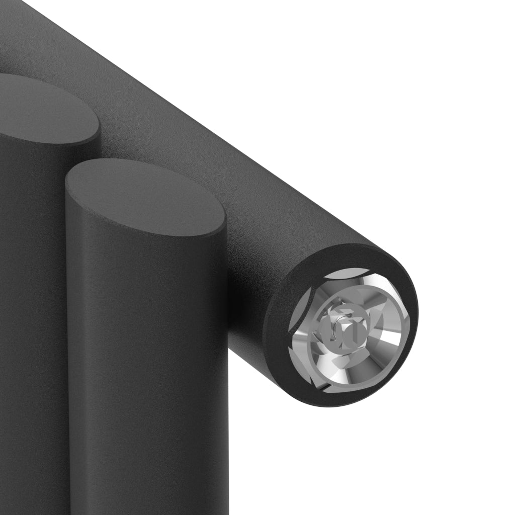 Termosifone Nore ad Acqua Calda Pannello Singolo con Elementi Tubolari 180 x 24 cm Nero [neu.haus]
