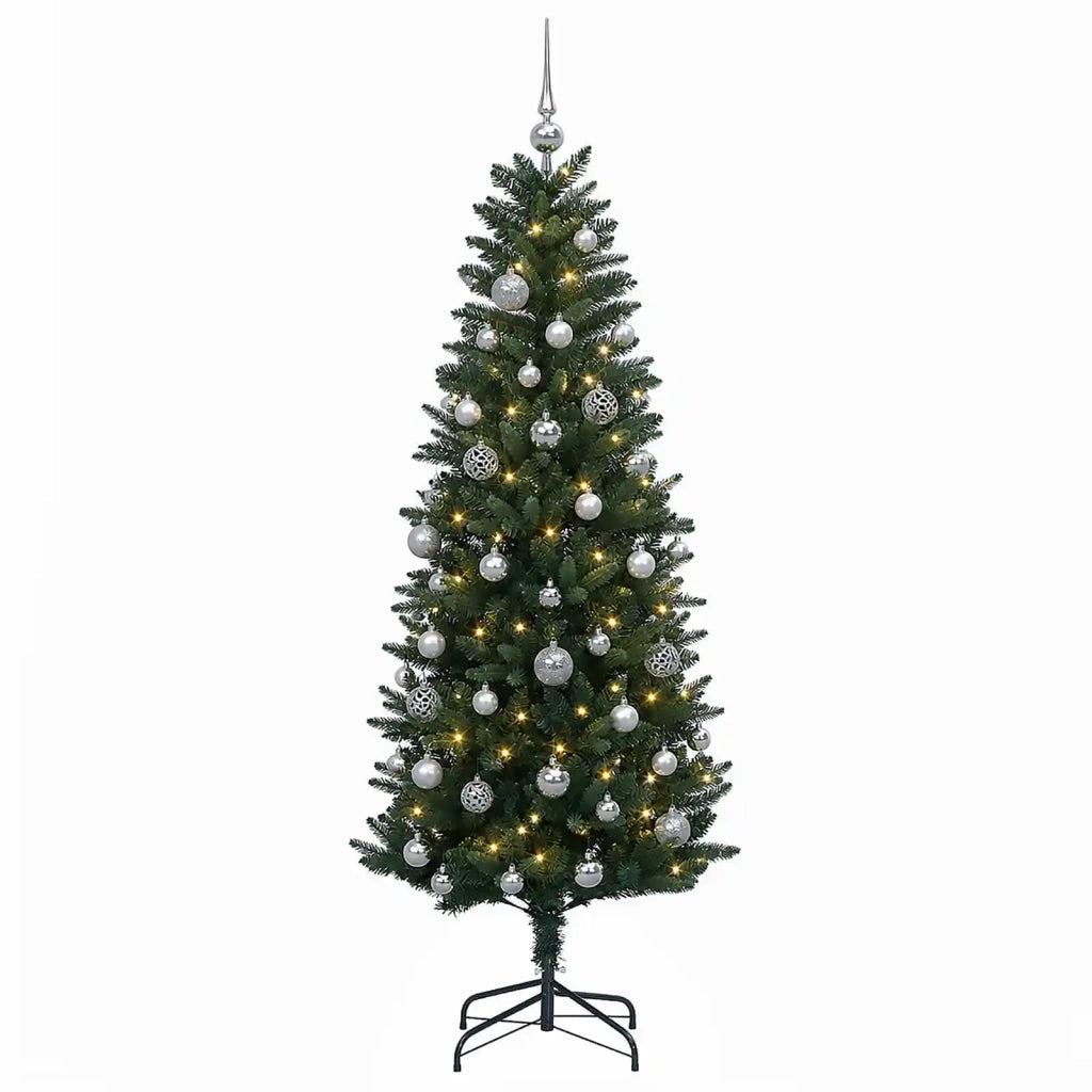 Albero di Natale Artificiale con Palline 150 cm 150 LED 3466020