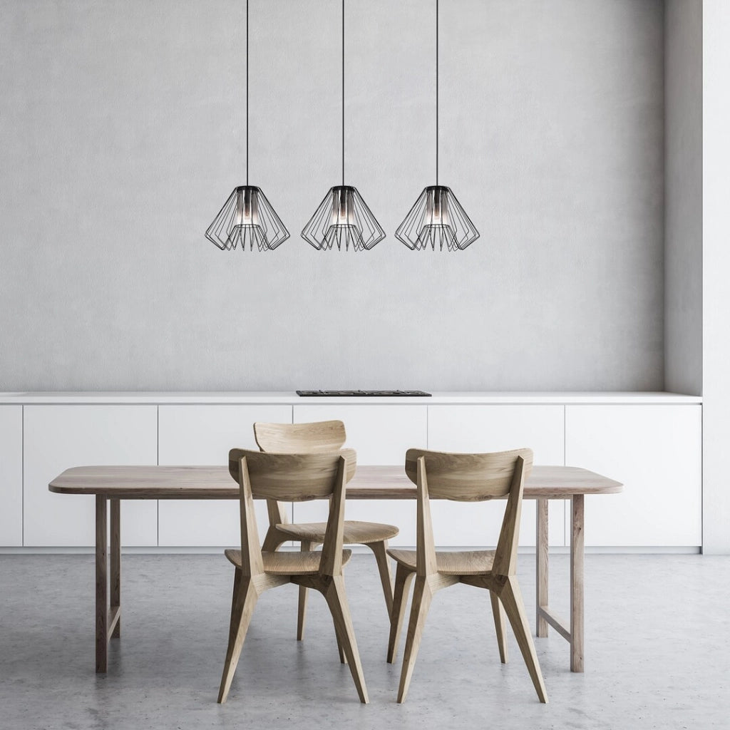 Lampada sospesa nera industriale con 3xE27 Rabalux Emerencia