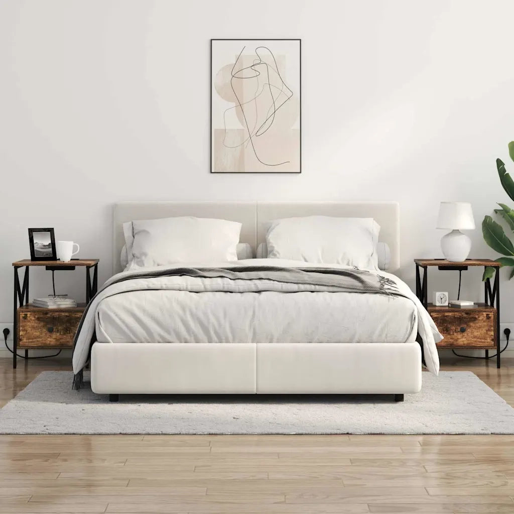 vidaXL Armadio da Notte 2 pcs Rovere fumo 41.5 x 40.5 x 55 cm