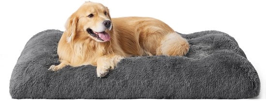 Letto Fluffino per Cani Grandi - 121x76x8 cm, Letto per Cani Grandi Lavabile, Fondoscala Antiscivolo, Grigio Scuro