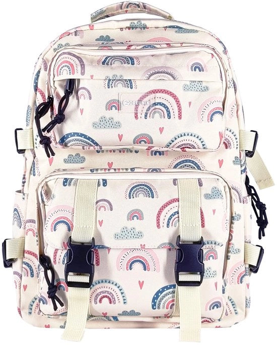 Zaino leggero per ragazze e ragazzi adolescenti, zaino per scuola, zaino da viaggio casuale 15 pollici zaino per laptop, impermeabile zaino per college (arcobaleno)