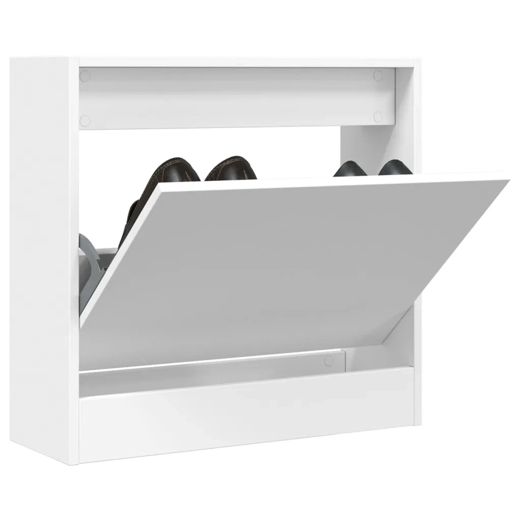 Scarpiera-Scaffale per scarpe Bianca 60x21x57 cm in Legno Multistrato