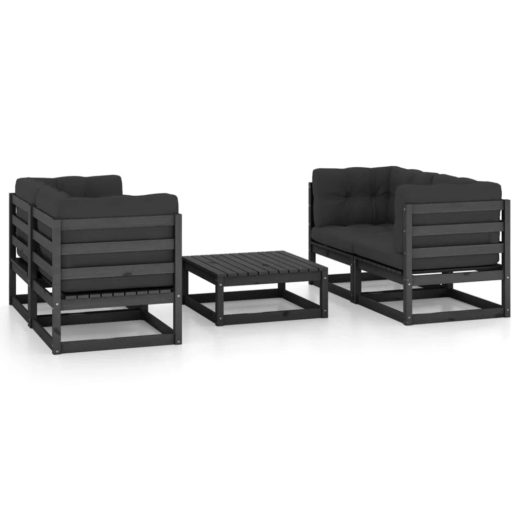 Set di mobili da giardino mobili da esterno 5 pezzi con cuscini legno di pino massiccio 02_0016344