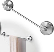 Sostegno asciugamano con morsetto - Acciaio inossidabile - Impermeabile all'acqua - Argento - Capacità di carico 5 kg - Senza perforazione - 43 cm