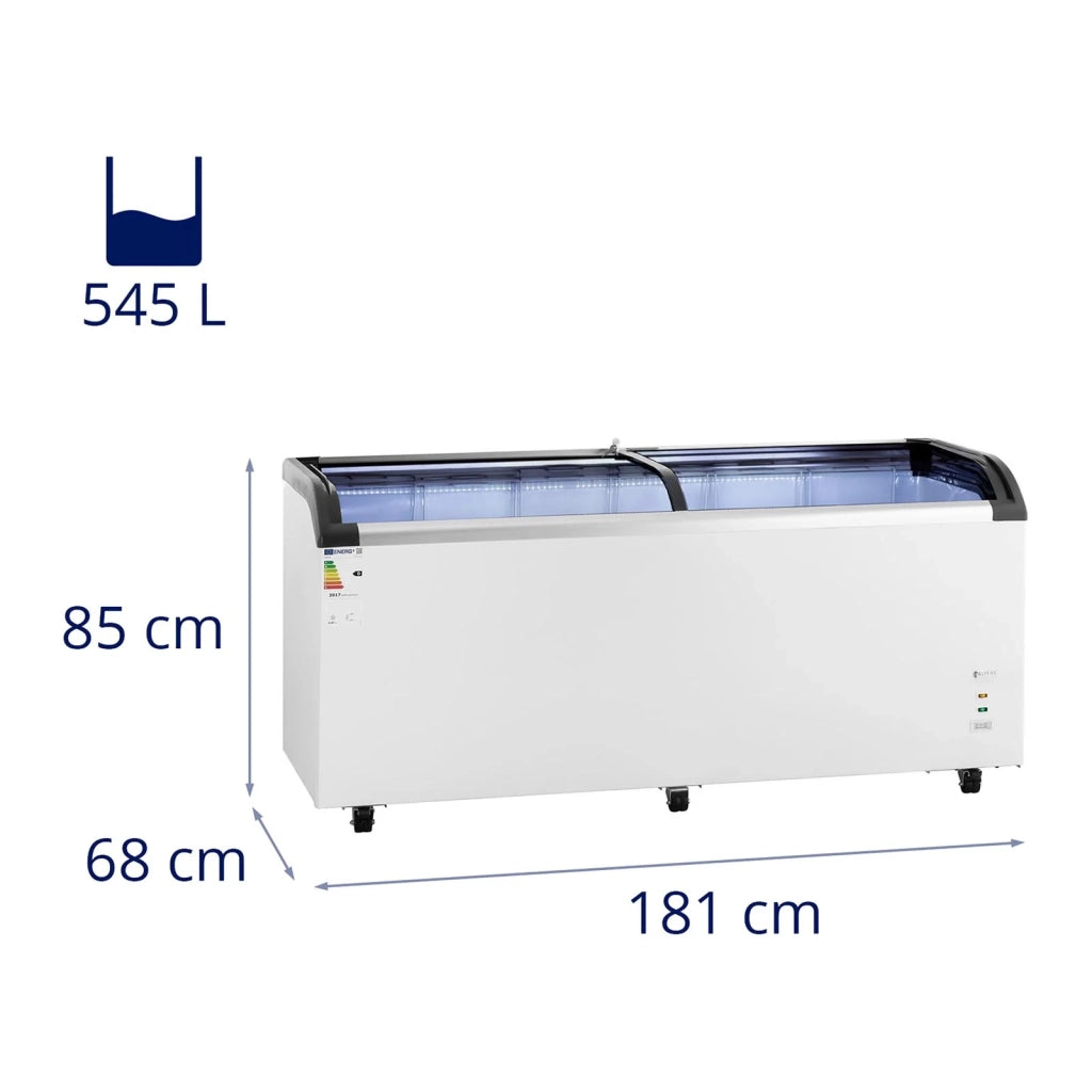 Congelatore orizzontale professionale di grandi dimensioni (volume: 545 litri refrigerante: R290 potenza: 252 watt intervallo di temperatura: -30 – 5 °C materiali: acciaio/alluminio) 14_0005271