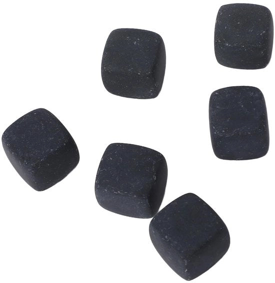 Set di pietre per whisky 6pz - Pietre di basalto per whisky - Senza diluizione - Regolazione temperatura perfetta - Facile da utilizzare - Esperienza di sapore ideale - Pietre per raffreddare il whisky