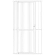 Cancello per Cani e Gatti Alto 180 cm Estensibile da 76-104 cm e Montaggio a Pressione Bianco
