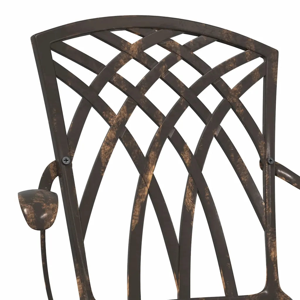 Set di Tavolo da Giardino 3 pcs Bronzo Alluminio pressofuso 3334756