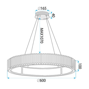 Lampada Da Soffitto App1748-cp 60cm