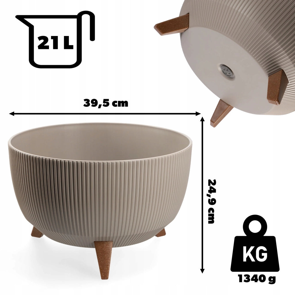 Vaso da giardino KADAX con gambe per fiori, grande ciotola rotonda da 40 cm