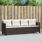 Lettino Prendisole con Cuscini MarroneÂ in Polyrattan