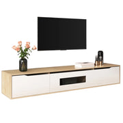 Mobile TV 180x35x30 cm; illuminazione LED a 16 colori; pannello truciolare; bianco