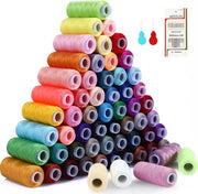 Set di Filo da Maglia a 60 Colori - 100% Poliestere, 228,6m per Bobina, Aghi e Applicatore di Aghi, Adatto per Maglia a Mano e a Macchina, Ricamo a Maglia e Artigianato