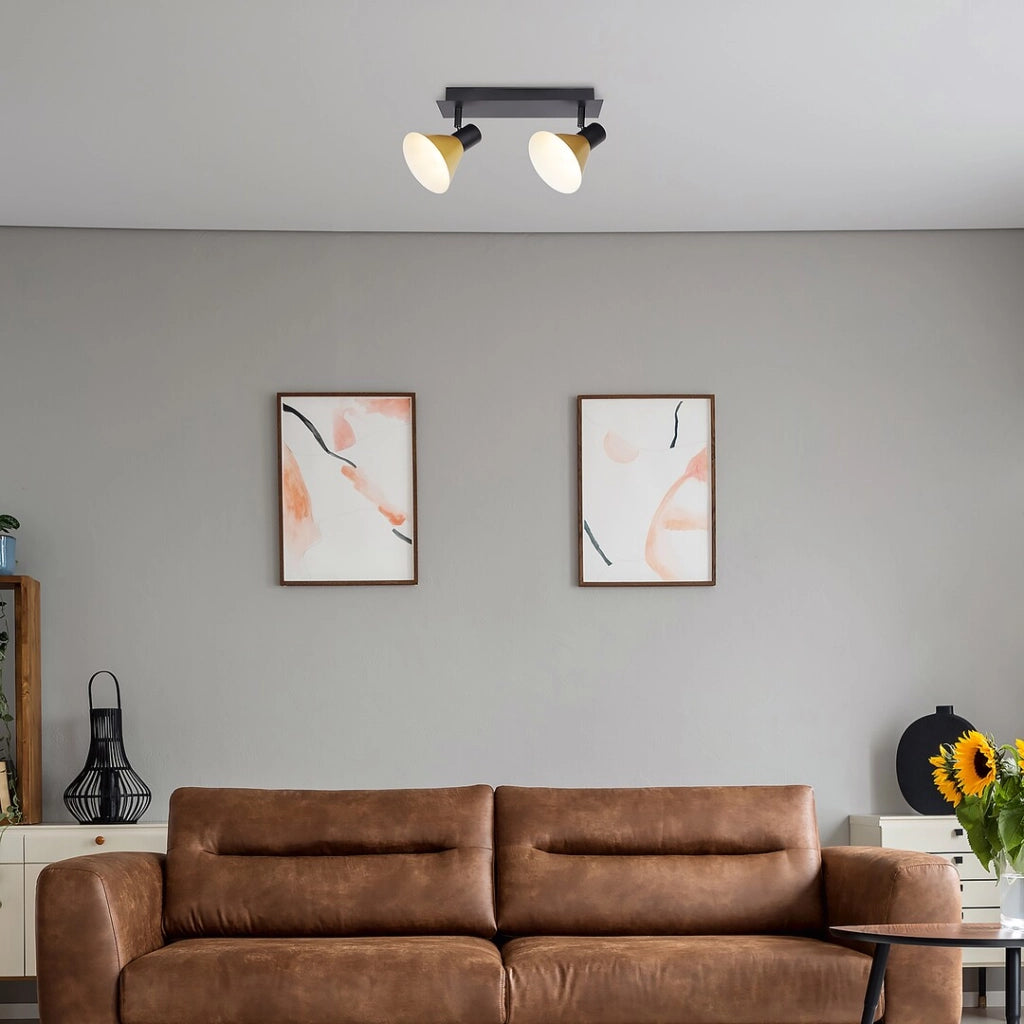 Faretto parete/soffitto Alvaro 2xE14 nero oro Rabalux