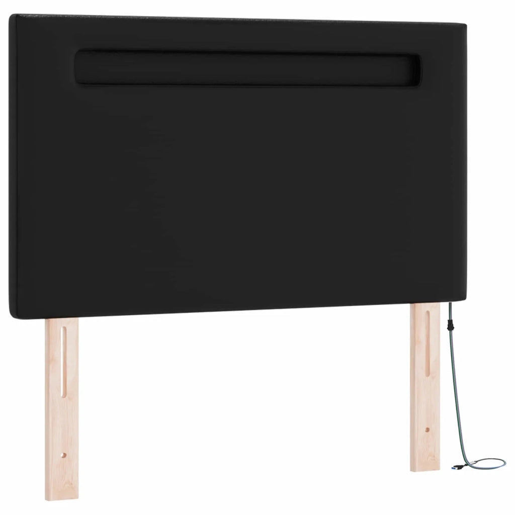 Letto a molle con materasso Nero 90 x 190 cm Pelle sintetica 3339028